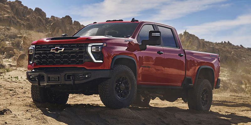 2026 Red Chevy Silverado 2500 HD in It's front profile