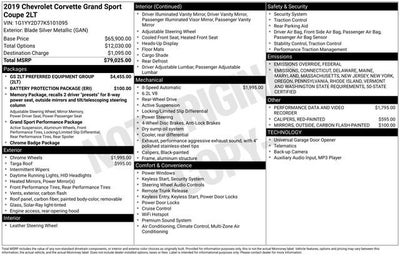 2019 Chevrolet Corvette Grand Sport Grand Sport 2LT