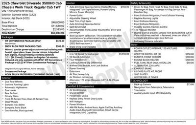 2026 Chevrolet Silverado 3500 HD Chassis Cab Work Truck