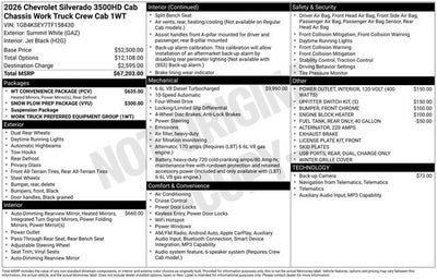 2026 Chevrolet Silverado 3500 HD Chassis Cab Work Truck