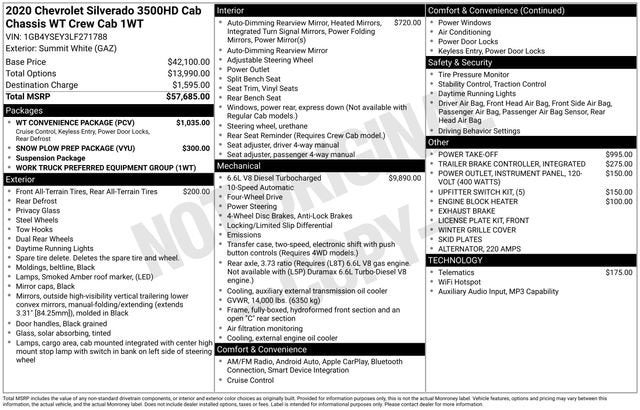 2020 Chevrolet Silverado 3500 HD Chassis Cab Work Truck