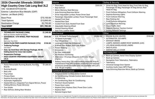 2026 Chevrolet Silverado 3500 HD High Country DRW