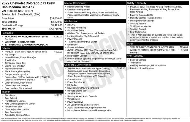 2022 Chevrolet Colorado Z71