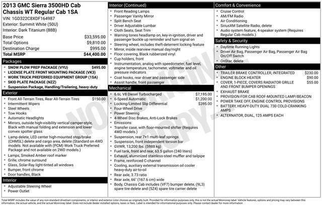 2013 GMC Sierra 3500 HD Chassis Cab Work Truck