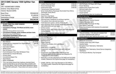 2013 GMC Savana Cargo 1500 Upfitter