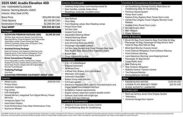2025 GMC Acadia Elevation