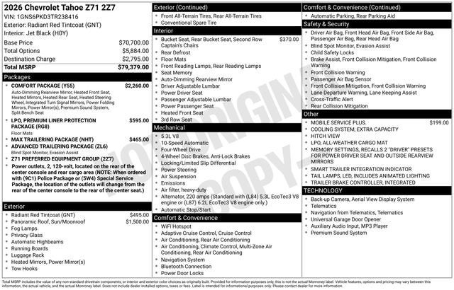 2026 Chevrolet Tahoe Z71