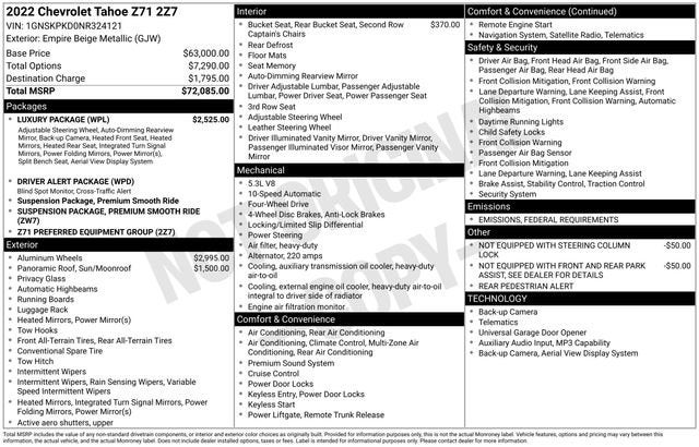 2022 Chevrolet Tahoe Z71