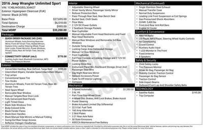 2016 Jeep Wrangler Unlimited Sport