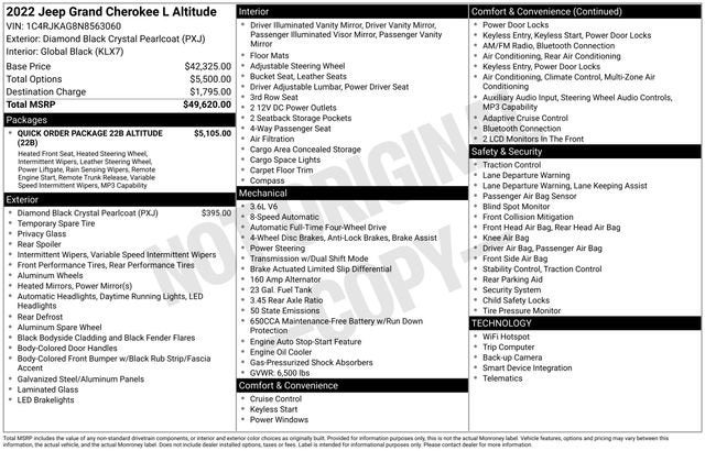 2022 Jeep Grand Cherokee L Altitude 4x4