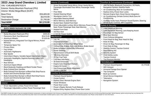 2023 Jeep Grand Cherokee L Limited 4x4