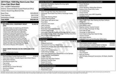2019 RAM 1500 Big Horn/Lone Star Crew Cab 4x4 5'7" Box