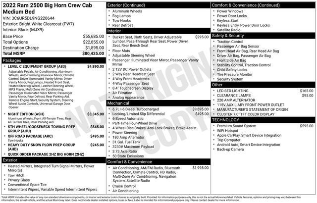 2022 RAM 2500 Big Horn Crew Cab 4x4 6'4" Box