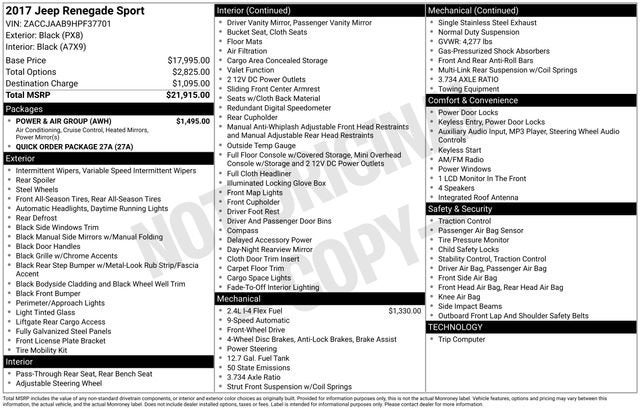 2017 Jeep Renegade Sport FWD